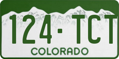 CO license plate 124TCT