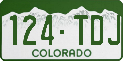 CO license plate 124TDJ