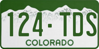 CO license plate 124TDS