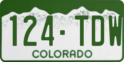 CO license plate 124TDW