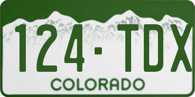 CO license plate 124TDX