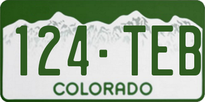 CO license plate 124TEB