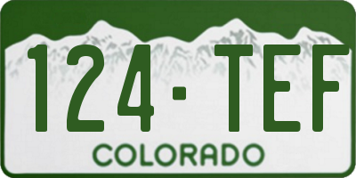 CO license plate 124TEF