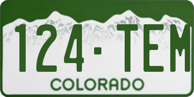 CO license plate 124TEM