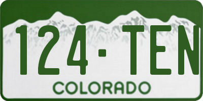 CO license plate 124TEN