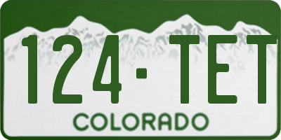 CO license plate 124TET