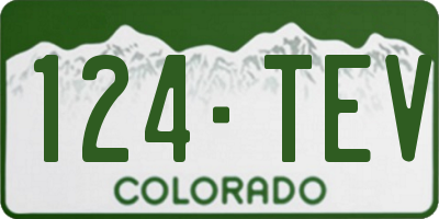 CO license plate 124TEV