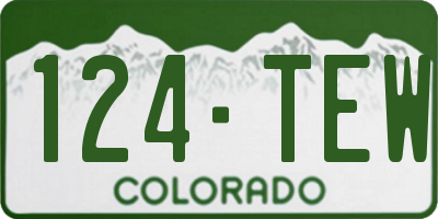CO license plate 124TEW