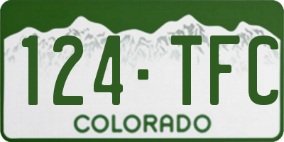 CO license plate 124TFC