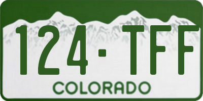 CO license plate 124TFF