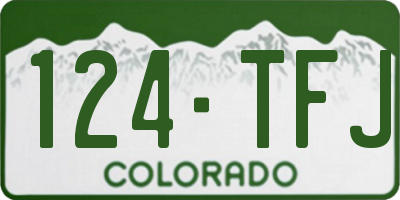CO license plate 124TFJ