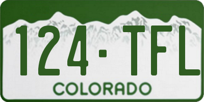 CO license plate 124TFL
