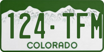 CO license plate 124TFM