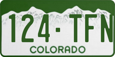 CO license plate 124TFN