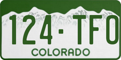 CO license plate 124TFO