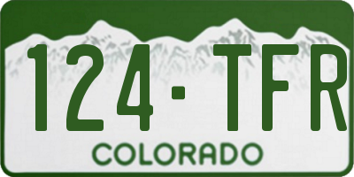 CO license plate 124TFR