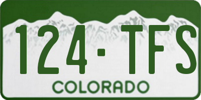CO license plate 124TFS