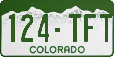 CO license plate 124TFT