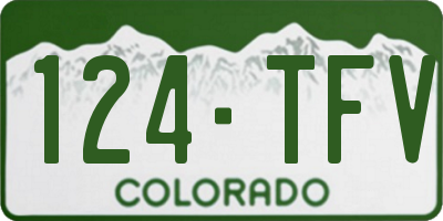 CO license plate 124TFV