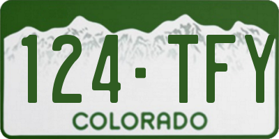 CO license plate 124TFY