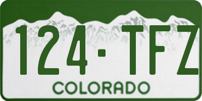 CO license plate 124TFZ