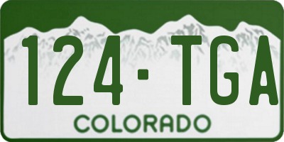 CO license plate 124TGA