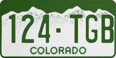 CO license plate 124TGB