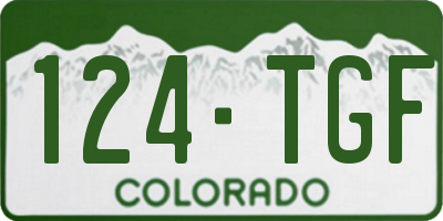 CO license plate 124TGF