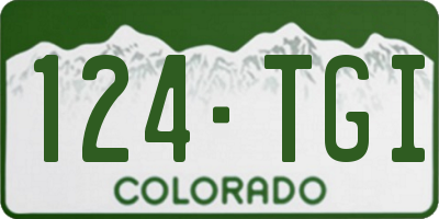 CO license plate 124TGI