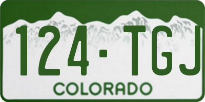 CO license plate 124TGJ