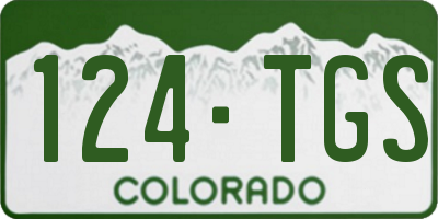 CO license plate 124TGS