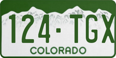 CO license plate 124TGX