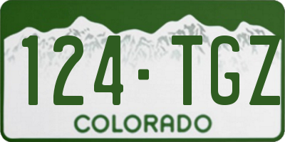 CO license plate 124TGZ