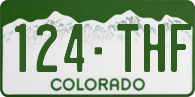 CO license plate 124THF