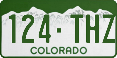 CO license plate 124THZ