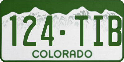 CO license plate 124TIB