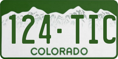 CO license plate 124TIC