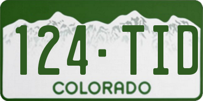 CO license plate 124TID