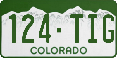 CO license plate 124TIG