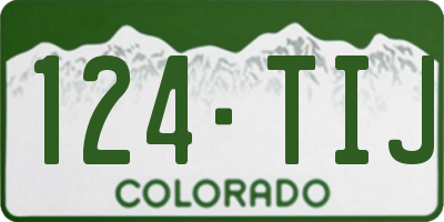 CO license plate 124TIJ