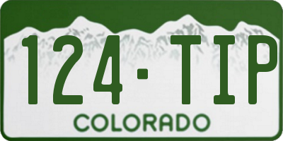 CO license plate 124TIP