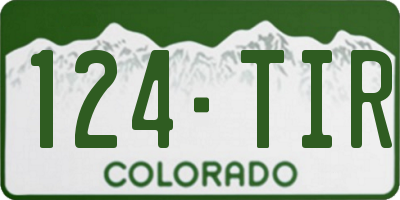 CO license plate 124TIR
