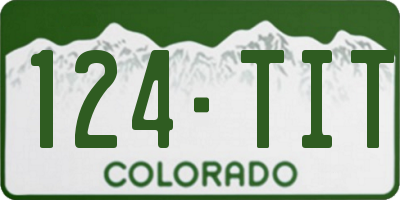 CO license plate 124TIT