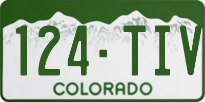 CO license plate 124TIV