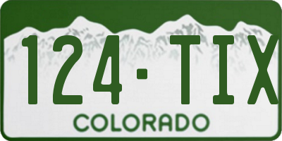 CO license plate 124TIX