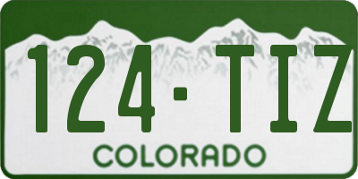 CO license plate 124TIZ