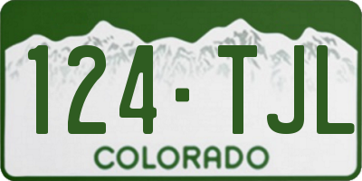 CO license plate 124TJL