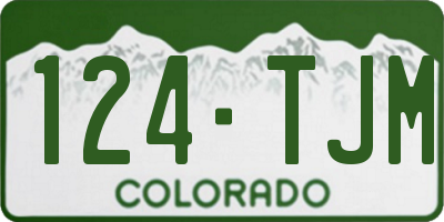 CO license plate 124TJM