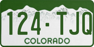 CO license plate 124TJQ