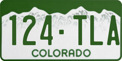 CO license plate 124TLA